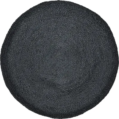 Zdjęcie produktu dla Dywan jutowy Ethno Boho Deco Abrila okrągły 80 cm czarny