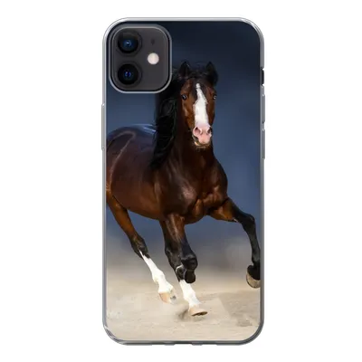 Produktbild von MuchoWow® Handyhülle Schutzhülle Hülle für iPhone 12 mini Pferde - Tiere - Sand Silikon Softcase Handy Hülle - Bild