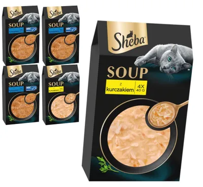 Produktbild von Sheba Soup Geschmacksmischung 20x40g Nassfutter in Sauce Suppe für Katzen
