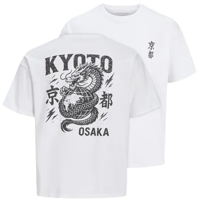 Produktbild von Jack&Jones T-Shirt Übergröße weiß JJBOYE Rückenprint