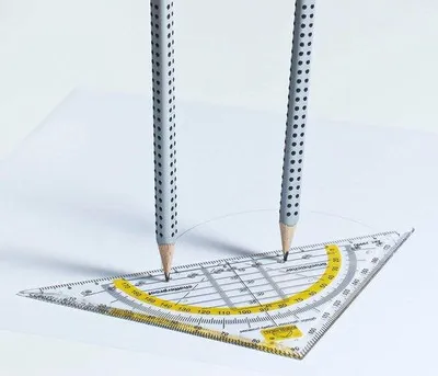 Productafbeelding van Geometrische Driehoek Geodriehoek voor Cirkeltekenen - Onbreekbaar 16 cm
