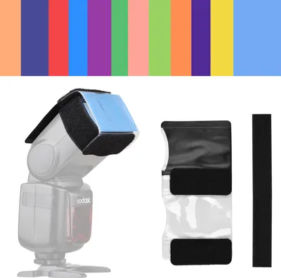 Obrázek produktu pro 12 kusů Univerzální gely pro blesk fotoaparátu Osvětlovací filtr Sada barevných korekčních filtrů pro blesk Speedlight Snadná instalace