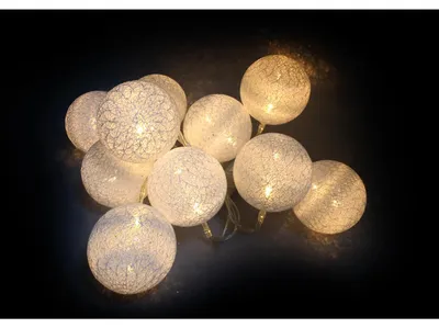 2 Stück LED Lichterkette mit je 10 Kugeln LEDs warmweiß