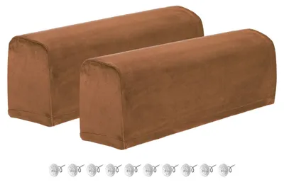 Obrázek produktu pro 2 kusy elastických potahů na opěrky – polyesterové kryty na opěrky pohovek (béžová)