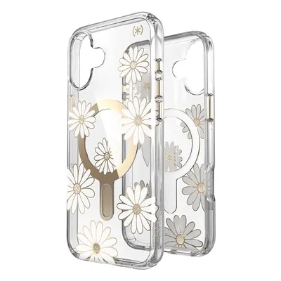 Zdjęcie produktu dla Speck Presidio Lux ClickLock & MagSafe - Etui iPhone 16 Plus (Sunshine Daisies / Clear / Gold)