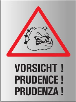 Produktbild von Warnschild - Vorsicht Hund | 200 x 150 mm selbstklebend Aluminium silber matt eloxiert