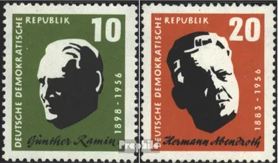 Produktbild von Briefmarken DDR 1957 Mi 604-605 (kompl.Ausgabe) gestempelt 1.Todestag von Ramin und Abendroth