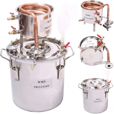 Destilliergerät 10 l (2 Gal) Kupfer, Fermentationsset für Wein, Whisky