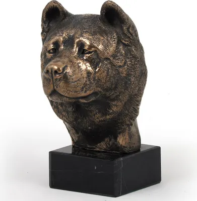 Image de Akita Inu - Statue de chien, buste sur socle en pierre, statue, trophée pour exposition canine de la marque Art-Dog