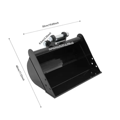 Image de Godet de pelleteuse 40*50 cm Mini-godet de pelleteuse avec dents métalliques