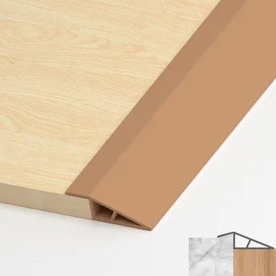 Obrázek produktu pro PVC lišta, samolepicí, přechodové lišty pro vyrovnání výšky podlahy, krycí lišty pro parketové podlahy a lamelové podlahy (hnědá, 10–15 mm, 1 m)