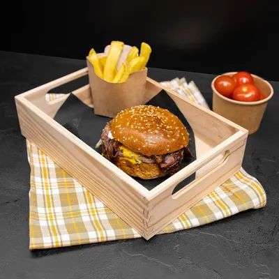 Immagine prodotto di Creative Deco Grande Cassetta in Legno | 29.5x19.5x6.5cm | Scatole con Maniglie Cassetta Conteniore Portaoggetti Portagiochi | Ideale per Decoupage