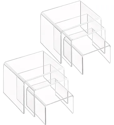Image de Ensemble de 6 supports en acrylique pour écrans - Présentoirs transparents et décorations de table