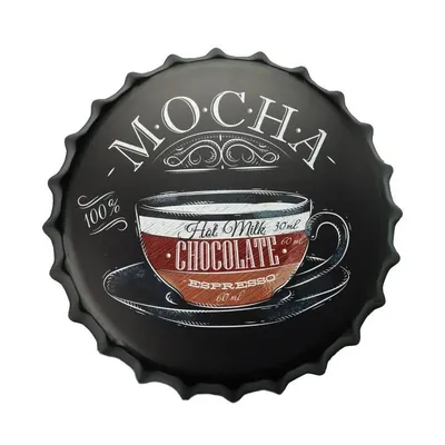 Produktbild von Flaschendeckel Mocha Coffee - Retro Bierdeckel - Vintage Bierdeckel - Kronkorken Bierdeckel - Bierdeckel Dekoration - Bierdeckel Wanddekoration