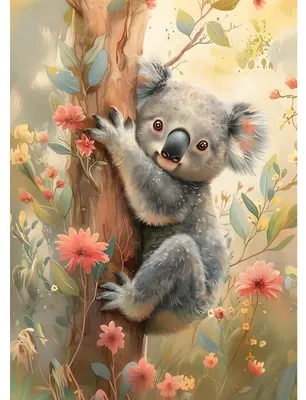 Produktbild von Diamond Painting Set – Motiv: Koala – Bastelset für Wanddekoration – 30x40 cm