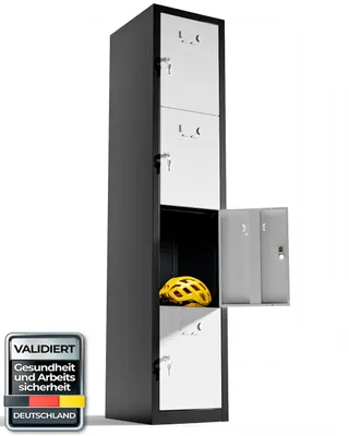 Image de Casiers métalliques TwinThink, 4 portes, casier à clé, armoire de vestiaire, 4 portes, casiers métalliques (1, blanc et noir)
