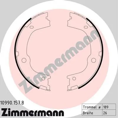 Produktbild von ZIMMERMANN 10990.157.8 Handbremsbeläge für HYUNDAI SANTA FÉ II (CM) Handbremse 189mm