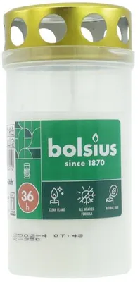 Produktbild von Grablicht Brenner Nr.3 weiss m.Golddeckel 11x5,5