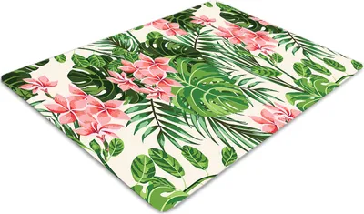 Produktbild von Stuhlunterlage Bürostuhlunterlage 120 cm x 90 cm Bodenmatte Bürostuhlunterlage - Blumen Hawaii.