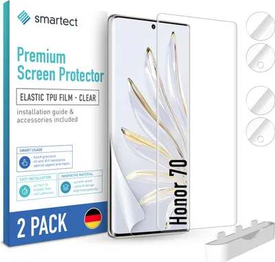 Produktbild von 2x TPU Schutzfolie Klar für Honor 70 + 2x Kameraschutz Panzerfolie Display