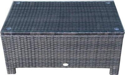 Produktbild von Outsunny Garten Beistelltisch aus Polyrattan, Braun 85 x 50 x 39 cm
