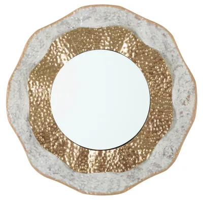 Produktbild von Mauro Ferretti Wandspiegel Shai Hell Ø 54,5x4,5 cm gold creme