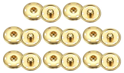 8 Druckknöpfe 25 mm gold, naaibar, Kupfer, für Kleidung & Taschen