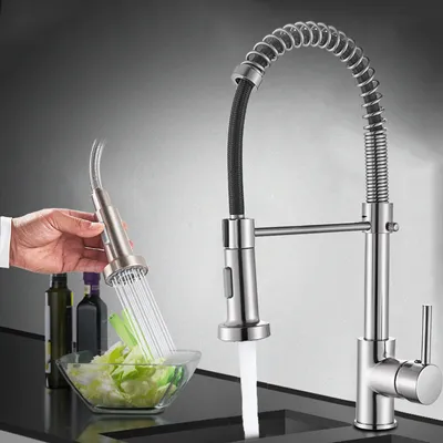 Produktbild von Küchenarmatur ausziehbar Wasserhahn Küche Einhand spültischarmatur mit Brause