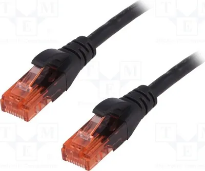Productafbeelding van 1x 2 DK-1612-010/BL RJ45-kabel, 1 meter, PVC, zwart, 6-aderig