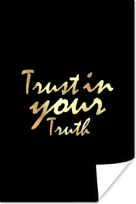 Produktbild von MuchoWow® Poster Zitat - Wahrheit - Gold - Schwarz 120x180 cm - Kunstposter