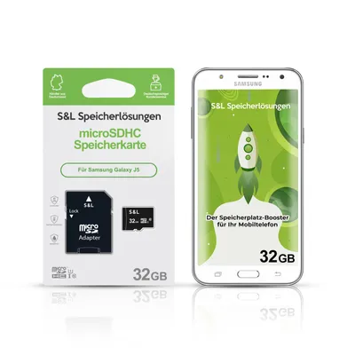 Produktbild von microSD Speicherkarte S&L für Samsung Galaxy J5 - Speicherkapazität: 32 GB