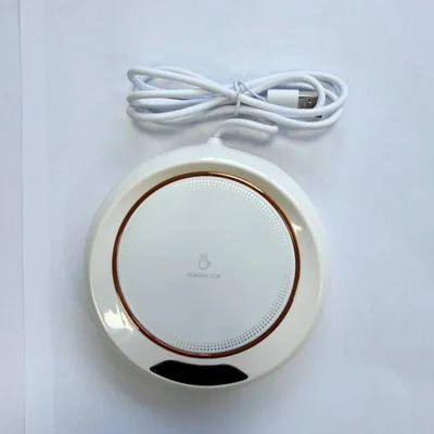 Produktbild von Elektrischer Tassenwärmer mit 3 Temperaturstufen, USB-Tassenheizplatte mit Konstanttemperaturfunktion, 55–75 °C, 11,2 cm - Weiß