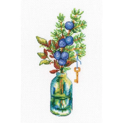 Produktbild von RTO Kreuzstich Set "Waldblumen" C322, Zählmuster, 7x15.5cm