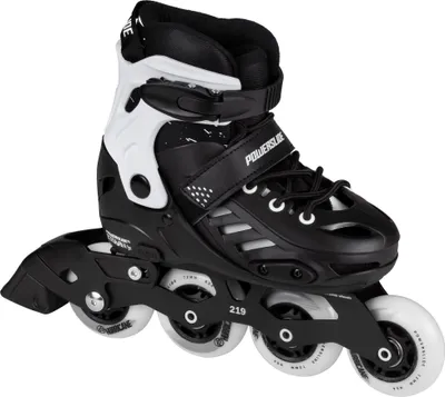 Immagine prodotto di Pattini in linea Powerslide Khaan Junior SQD Nero, misura regolabile, nero/bianco per bambini, cuscinetto a sfera ABEC 7 Pro, n. art.: 880262