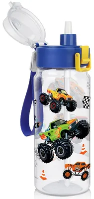 Produktbild von Trinkflasche mit Strohhalm, 550 ml, Tritan, BPA-frei, auslaufsicher, für Sport