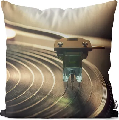 Produktbild von VOID Plattenspieler Retro Musik Vinyl Kissenbezug Kissenhülle sofa couch wohnzimmer dekoration wasserfest Outdoor Garten Kissen bezug deko