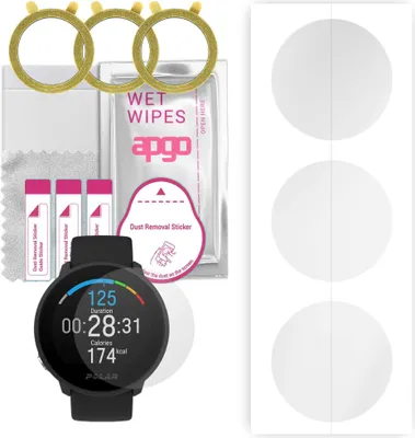 Produktbild von apgo 3 Stück Schutzfolie, klar, kompatibel mit Polar Electro Unite  Smartwatch, Hydrogel Displayschutzfolie mit Positionierhilfe, Displayfolie, robust und kratzfest