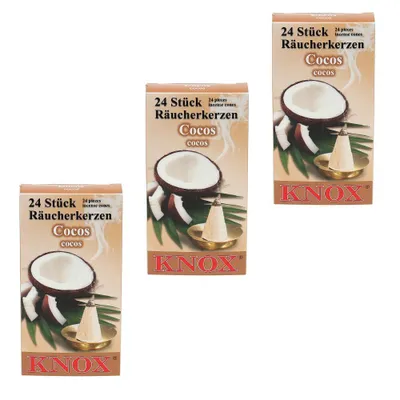Produktbild von KNOX - 3er Set Räucherkerzen Räucherkegel Gr. M - Kokos