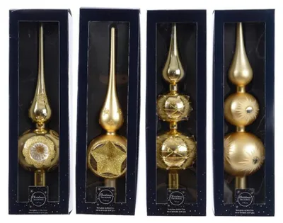 Produktbild von Kaemingk Weihnachtsbaumspitze Glas hellgold 31 cm
