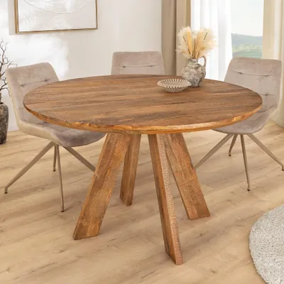 Produktbild von riess-ambiente Esstisch ART WOOD 100cm braun massives Mangoholz rund 4 Personen