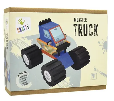 Produktbild von Monstertruck aus Holz zum selber bauen & anmalen für Kinder