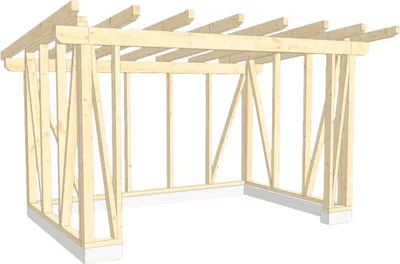 Produktbild von Konsta Holzkonstruktion Holzriegelbau Pultdach 300 x 450 cm