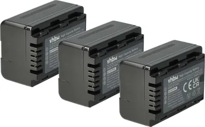 Produktbild von vhbw 3x Akku kompatibel mit Panasonic HC-W858, HC-V707, HC-V707EG-K, HC-V707EG-S, HC-W878 Videokamera Camcorder (1600 mAh, 3,6 V, Li-Ion) + Infochip