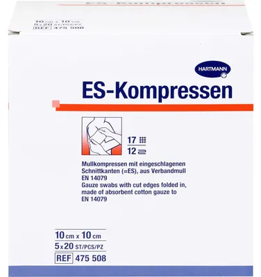 Immagine prodotto di Hartmann ES compresse 10 x 10 cm, 12 pieghe, sterile | confezione (100 pezzi)