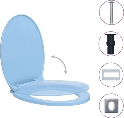 Immagine prodotto di Copriwater Chiusura Ammortizzata e Sgancio Rapido Blu Ovale