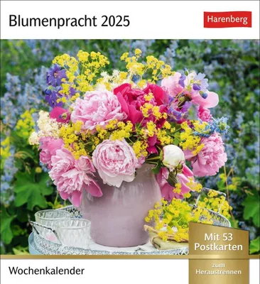 Produktbild von Blumenpracht Postkartenkalender 2025 - Wochenkalender mit 53 Postkarten