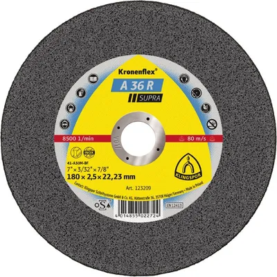 Obrázok produktu pre A 36 R Rezné kotúče, 180 x 2,5 x 22,23 mm, rovné, 123209