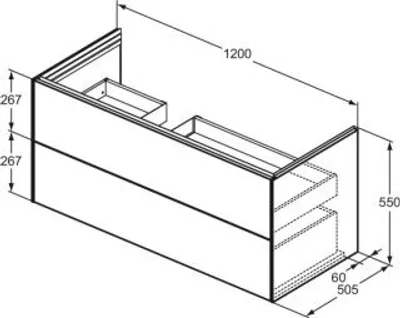 Produktbild von Ideal Standard T5582Y3 Möbelwaschtischunterschrank Conca