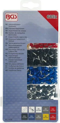 Imagen del producto de BGS 14120: Juego de terminales aislados, 685 piezas.
