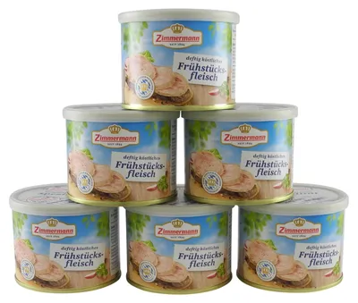 Produktbild von Delikatess Frühstücksfleisch von Zimmermann 6er Pack (6 Dosen à 200 g)